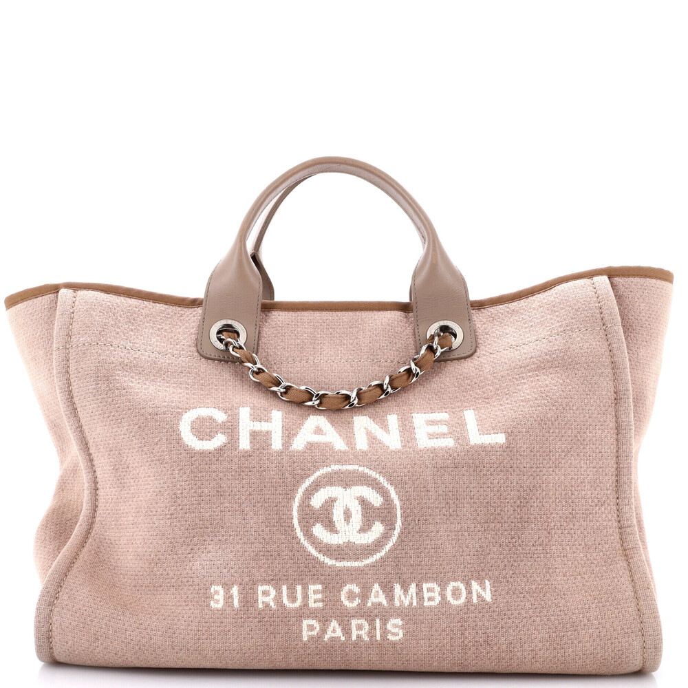 Chanel Large Deauville Tote Canvas